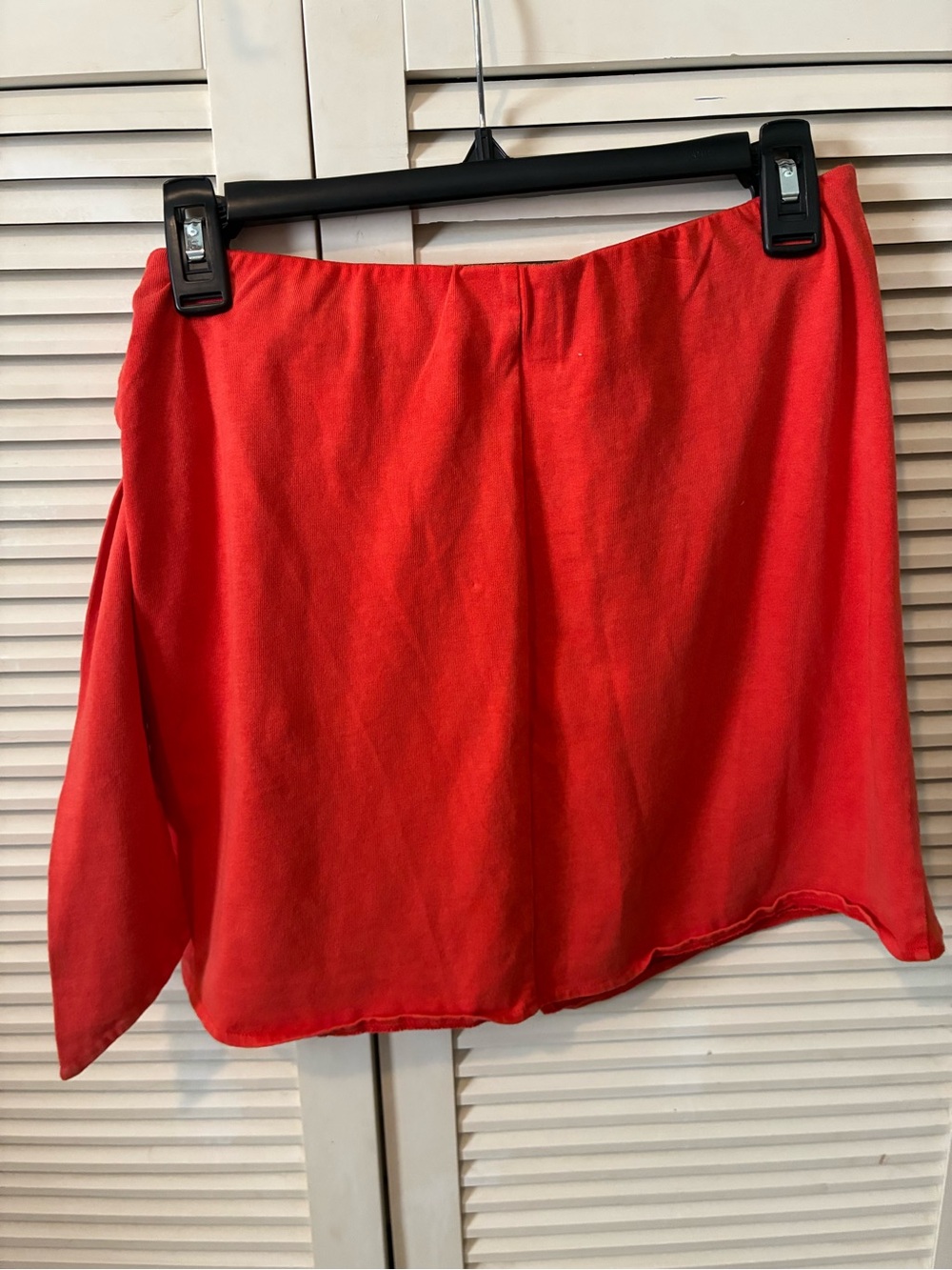 Z Supply Sora Mini Skirt - Red-Orange Wrap Style - Picture 4 of 4